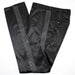 Men's Black Satin Slim-Fit Dress Pants With Silver Rhinestone