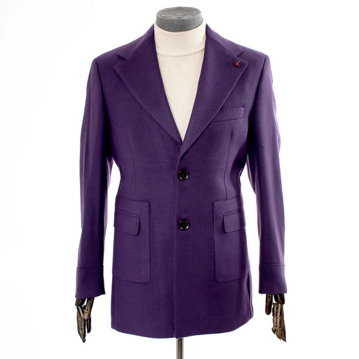 Men's Purple Wool Overcoat