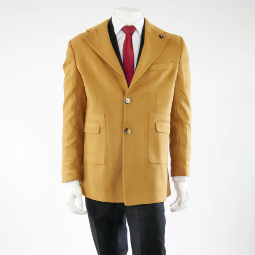 Men's Camel Brown Wool Overcoat