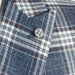 Men's Blue And White Plaid 3-Piece Slim-Fit Suit Peak Lapel Closeup