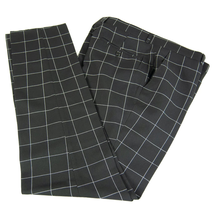 Black Checked 3-Piece Slim-Fit Suit