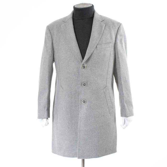 Gray Modern-Fit Wool Overcoat