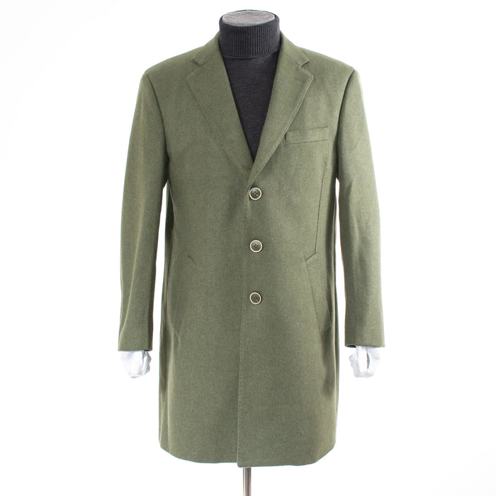 Olive Modern-Fit Wool Overcoat