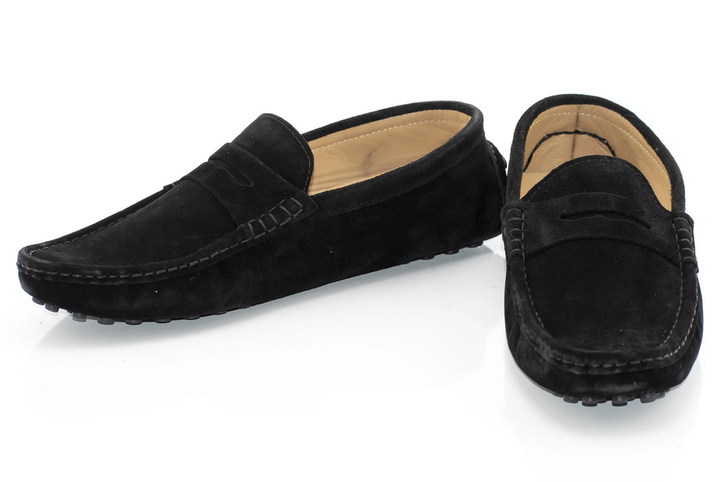 Black Suede Penny Loafer - Vamp, Toe, Outsole