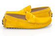Yellow Suede Penny Loafer - Quarter, Heel