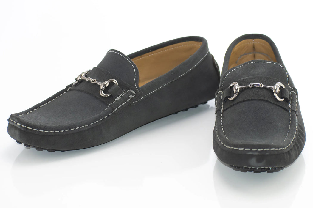 Men's Gray Moc-Toe Bit Loafer Dress Shoe