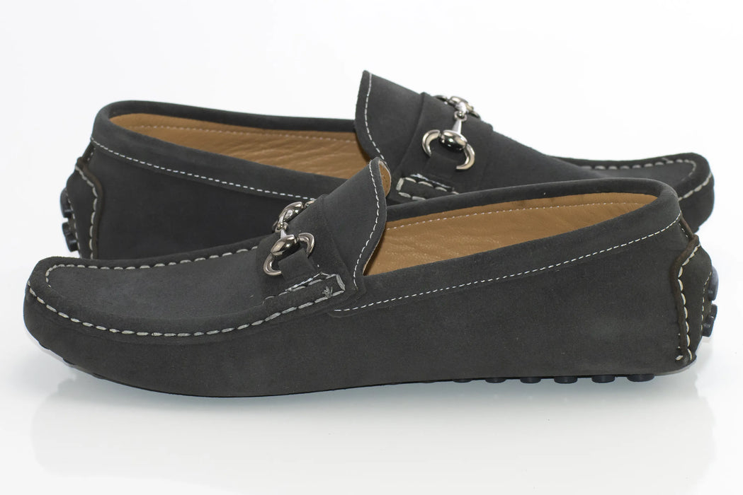 Men's Gray Moc-Toe Bit Loafer Dress Shoe