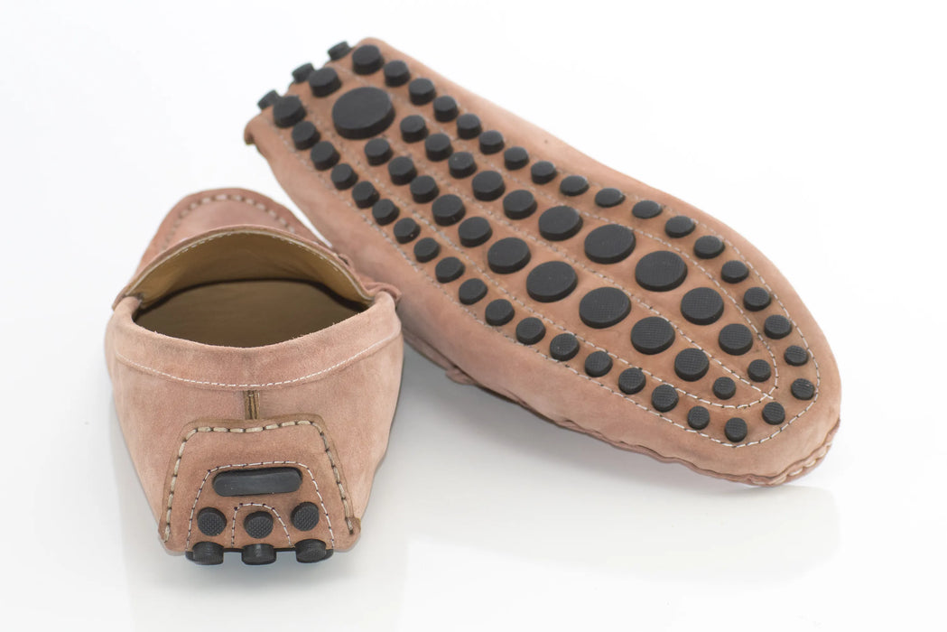 Men's Dried Rose Pink Moc-Toe Bit Loafer Dress Shoe