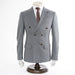 Men's Gray 2-Piece Double-Breasted 6-Button Suit With Pinstripes
