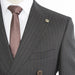Men's Black 2-Piece Double-Breasted 6-Button Suit With Pinstripes