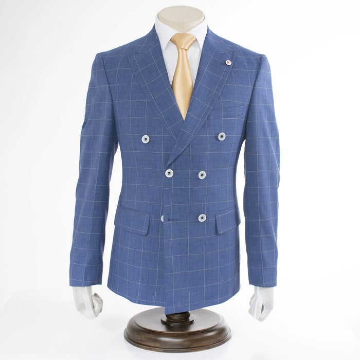 Royal 2-Piece Double-Breasted Checked Tailored-Fit Suit