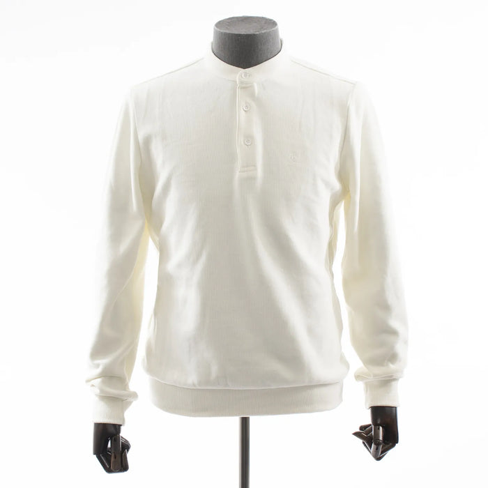 Off-White Quarter-Button Mockneck Sweatshirt