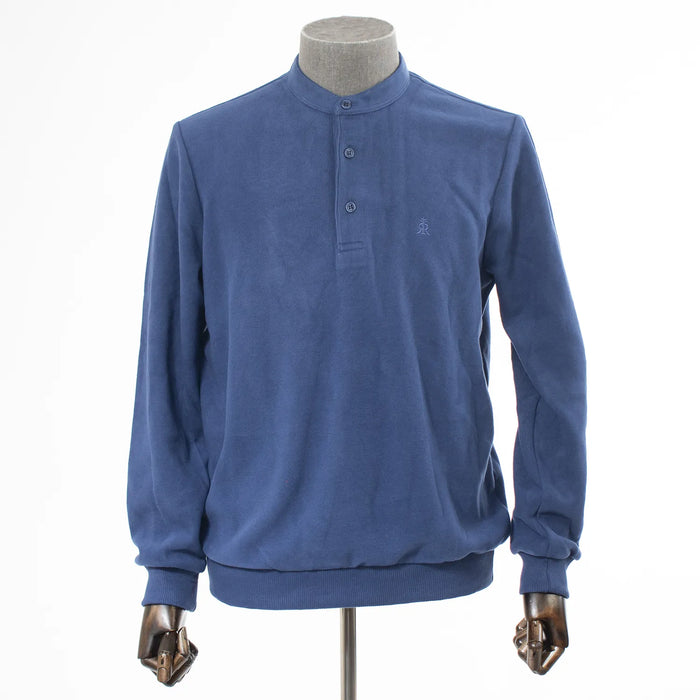 Sapphire Quarter-Button Mockneck Sweatshirt