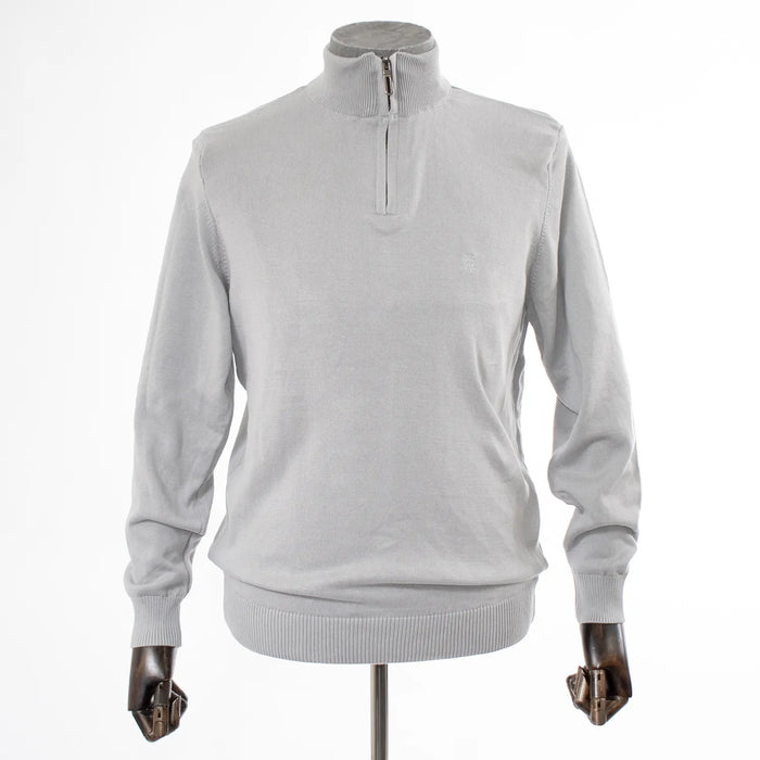 Gray Quarter-Zip Mockneck Sweatshirt