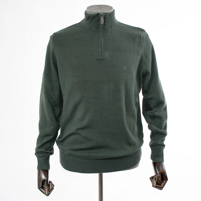 Hunter Green Quarter-Zip Mockneck Sweatshirt