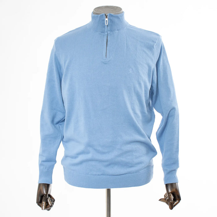Light Blue Quarter-Zip Mockneck Sweatshirt