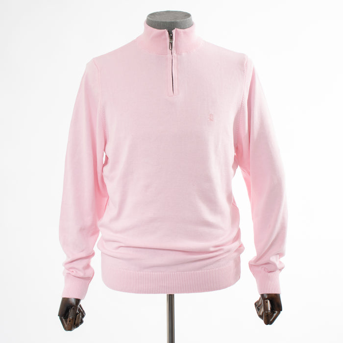Pink Quarter-Zip Mockneck Sweatshirt