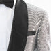 Men's Silver Glittering Sequin Slim-Fit Jacket Shawl Lapel