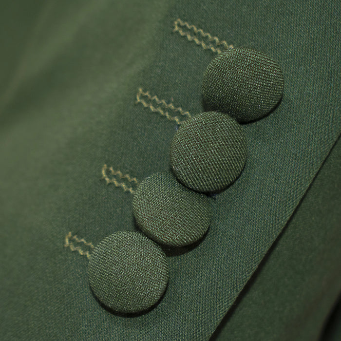 Men's Hunter Green 2-Piece Suit Button Cuffs