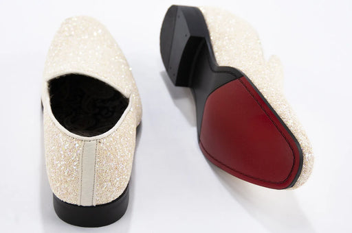 Men's Cream Glittered Dress Shoe