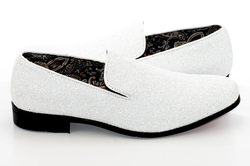 Men's White Glittered Dress Shoe