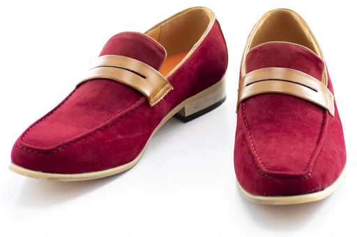 Burgundy Suede Leather Penny Loafers