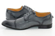 Men's Gray Leather Cap-Toe Derby Lace Dress Shoe - Quarter, Heel