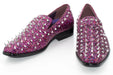Fuchsia Spiked Glitter Smoking Loafer Front Upper And Outsole
