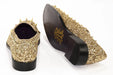 Gold Spiked Glitter Smoking Loafer Sole