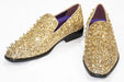 Gold Spiked Glitter Smoking Loafer Front Upper And Outsole