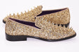 Gold Spiked Glitter Smoking Loafer Side