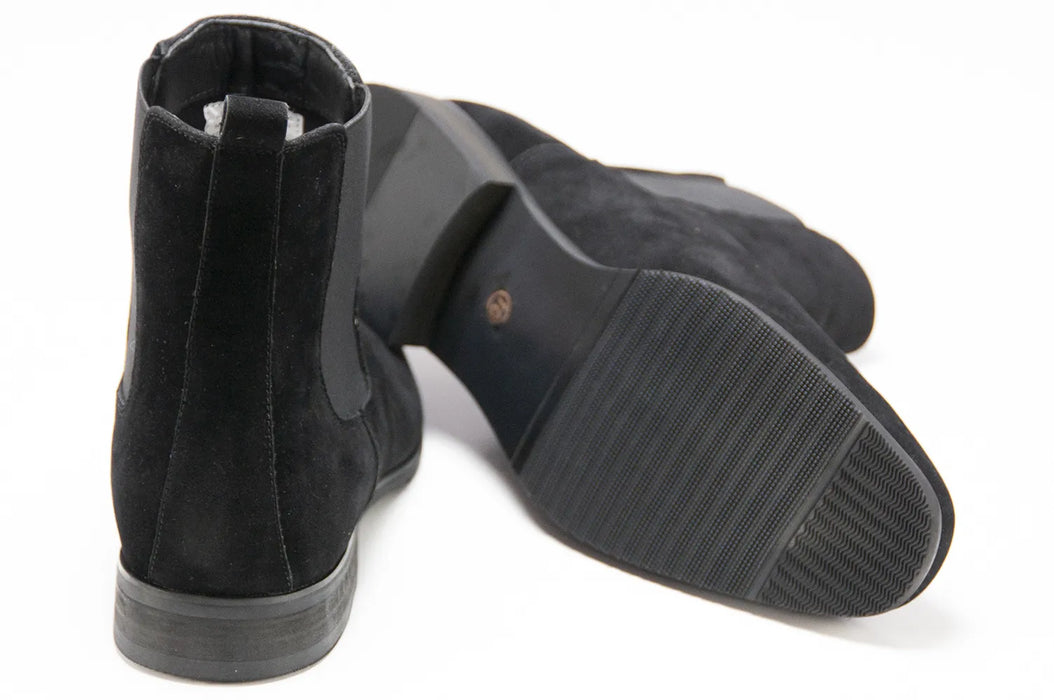 Men's Black Suede Leather Chelsea Boot Dress Shoe