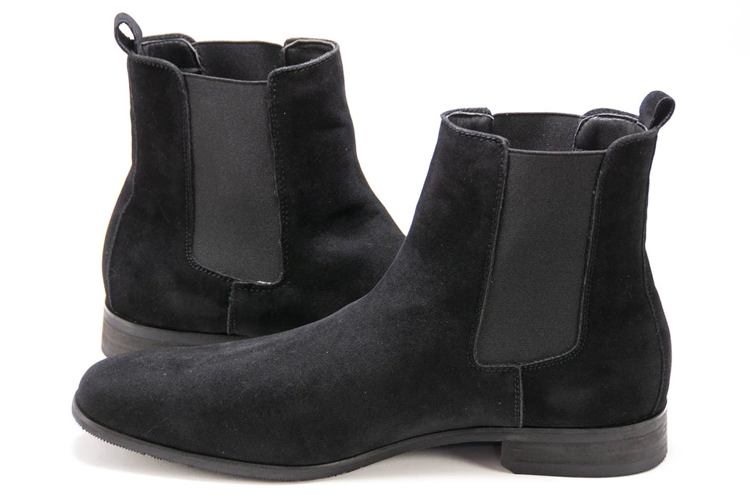 Men's Black Suede Leather Chelsea Boot Dress Shoe
