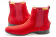 Men's Red Suede Leather Chelsea Boot Dress Shoe