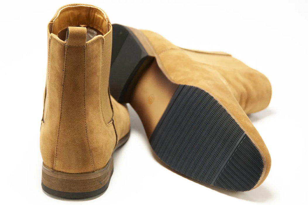Men's Tan Suede Leather Chelsea Boot Dress Shoe