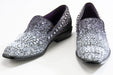Men's Black And Silver Spiked Dress Loafer Outsole And Upper