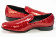 Fire Red Pearl Dress Loafer - Quarter, Heel