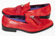 Men's Red Metallic Dress Loafer With Tassels