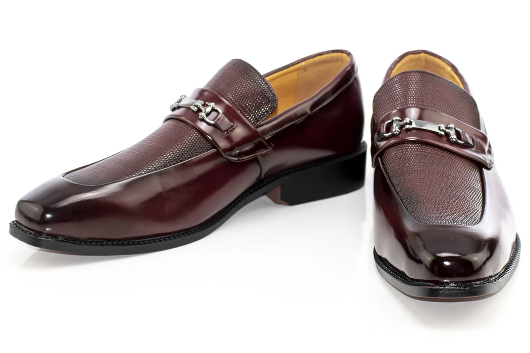Men's Black PU Leather Bit-Loafer Dress Shoe