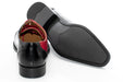 Men's Black And Red Leather Open-Lace Dress Shoes