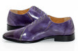 Men's Purple And Gray Leather Open-Lace Dress Shoes