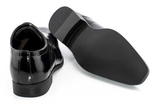 Men's Black Apron-Toe Derby Dress Shoe