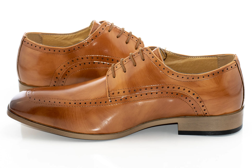 Men's Brown Apron-Toe Derby Dress Shoe
