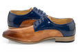 Men's Brown And Blue Apron-Toe Derby Dress Shoe
