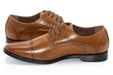 Men's Cognac Brown Leather Cap-Toe Derby Shoe