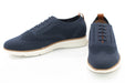 Men's White And Navy Blue Oxford Lace Dress Sneaker