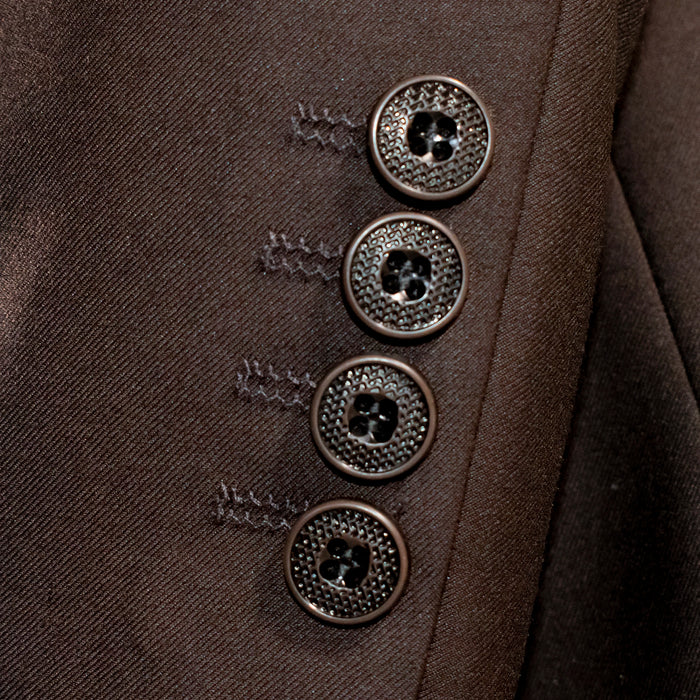 Men's Brown 3-Piece Suit With Double-Breasted Vest