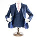 Men's Navy Blue 3-Piece Suit With Double-Breasted Vest