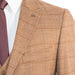 Men's Brown Checked 3-Piece Tailored-Fit Suit - Peak Lapel