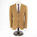 Men's Light Brown Checked 3-Piece Tailored-Fit Suit - Single Button Closure